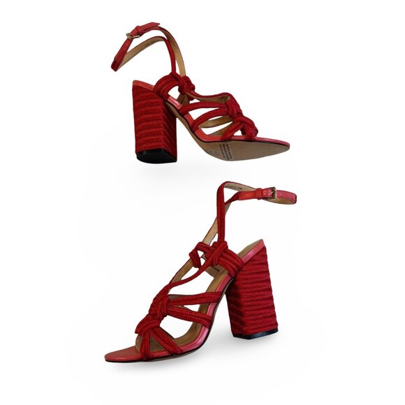 NWOT Cabi Tiptoe Sandal – Red Hibiscus – Women’s Size 7 – Rope Block Heel - Picture 7 of 12